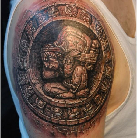 mayan warrior arm tattoos