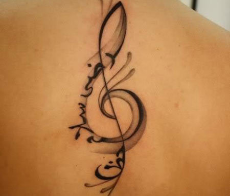 music notes tattoos on chest