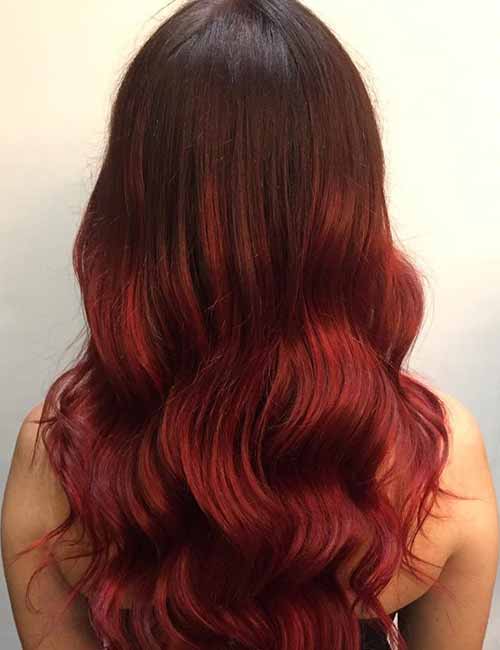 brown to red ombre hair