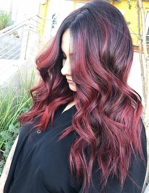 brown hair with red ombre
