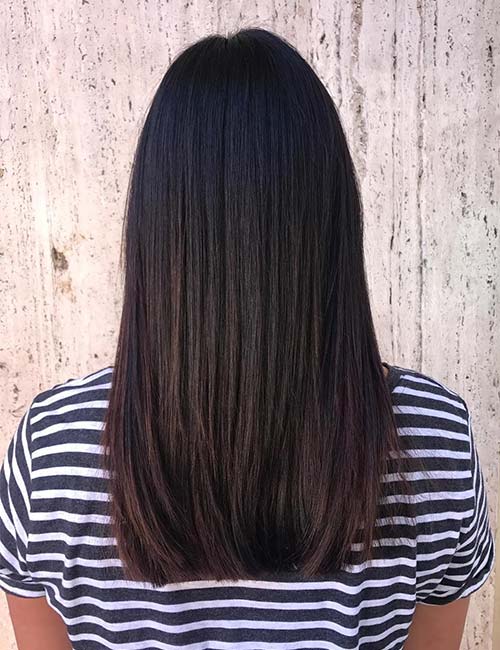 straight brown hair with highlights