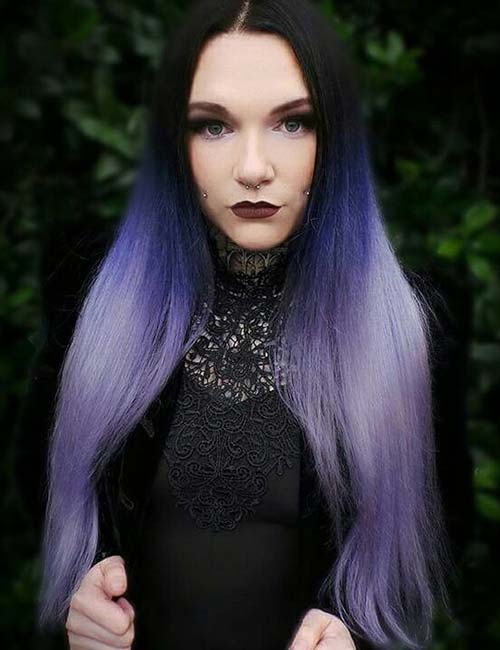 soft violet black hair color