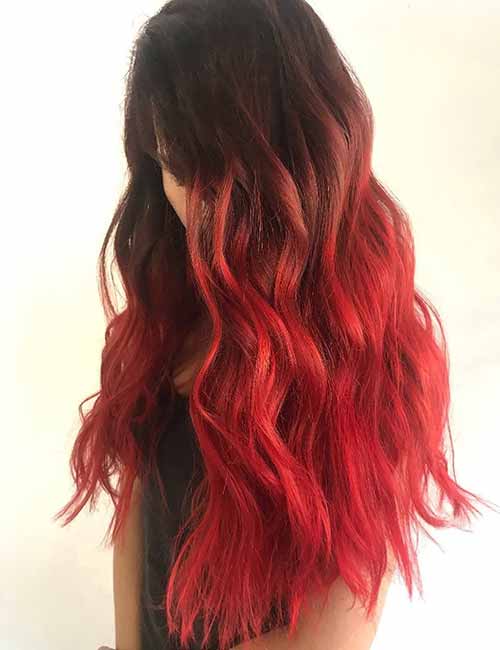 short brown to red ombre hair
