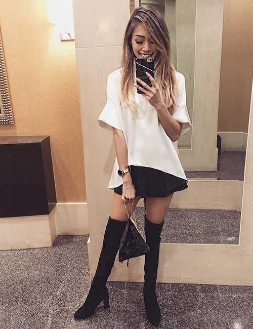 Classy-In-A-Dress-With-Thigh-High-Boots_Thigh-High Boots-Outfit Ideas