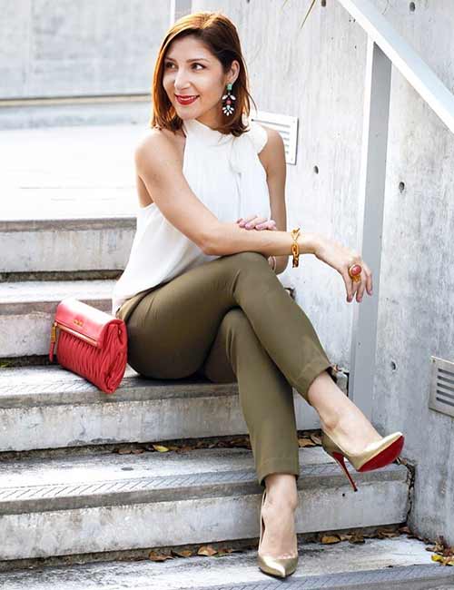Summer Style: Off White Body Suit + Olive Green Joggers – The