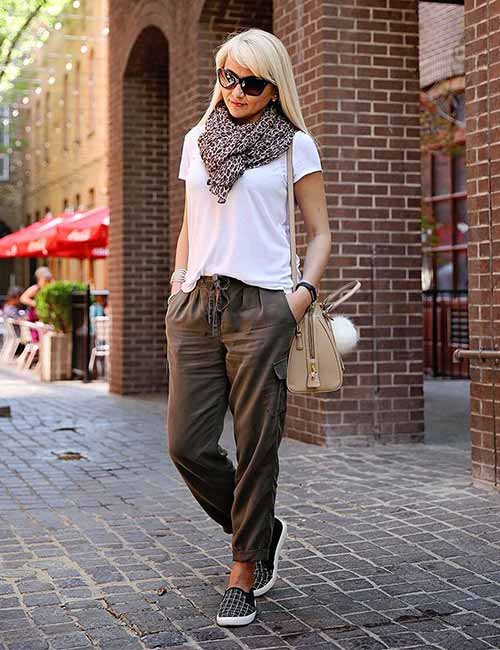 olive green pants fall outfit