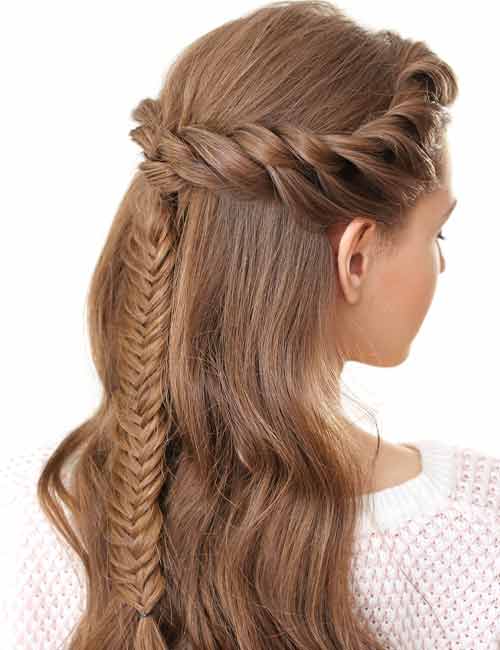33 Cute & Trendy Hairstyle Ideas With Braids : Braided Hair Band & Messy  Fishtail