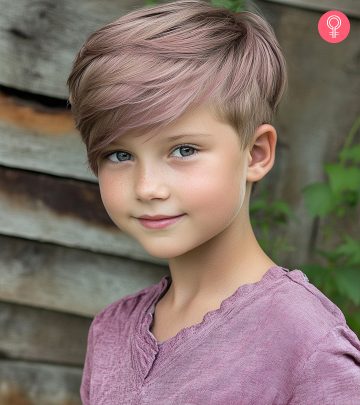 Small kid with a pixie haircut