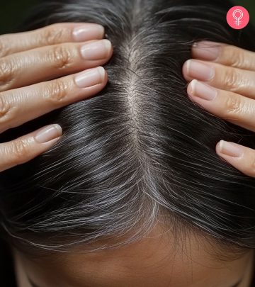 Women showing their gray hair