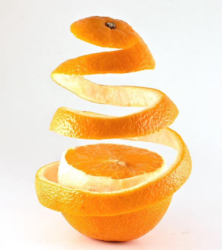 orange wedge peeled