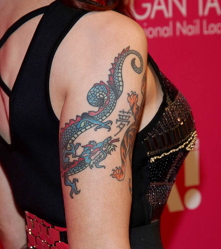 shoulder dragon tattoos for men