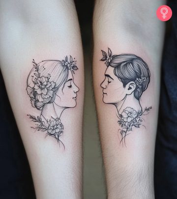 Men And Women With Couple Tattoo On Their Arm