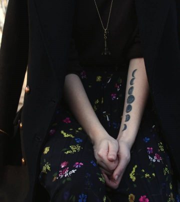 Women With Moon Tattoo Design