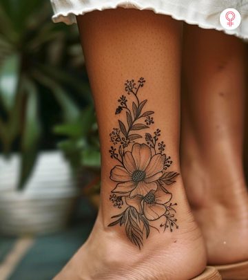 Women With Ankle Tattoo Design