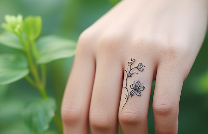 flower ring tattoo