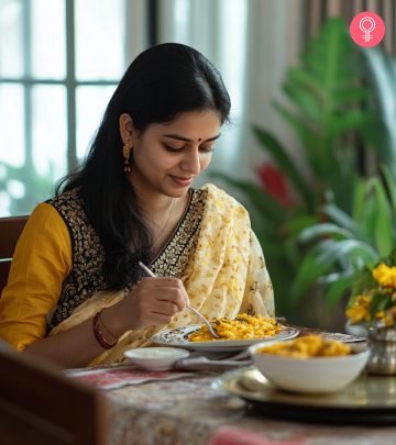 Woman Doing Indian Vegetarian Dinner Recipes