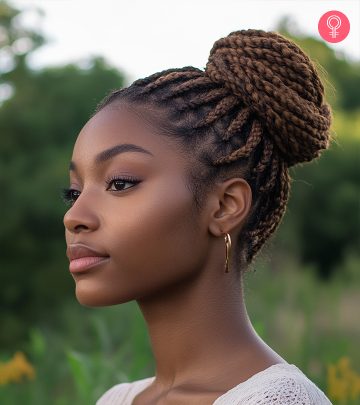 Black Women With Braided Updo Hairstyle