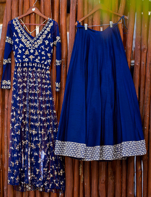 An old silk saree made into a skirt and crop top. | Floral skirt outfits,  Indian saree dress, Long gown design