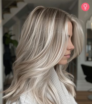 woman with Ash Blonde Highlights
