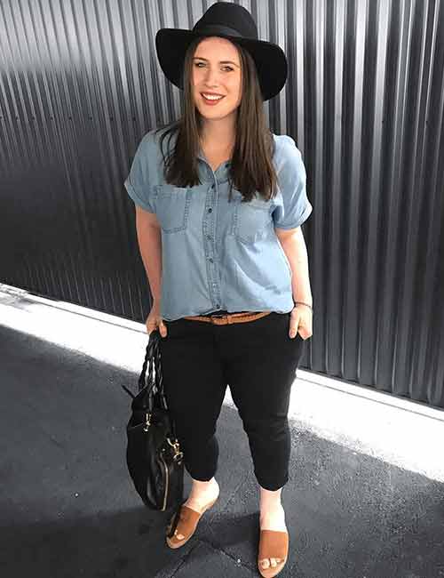 Denim Shirt and White Jeans - Curated by Jennifer