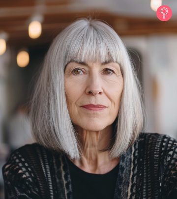 The 70-year-old woman has a lovely hairstyle