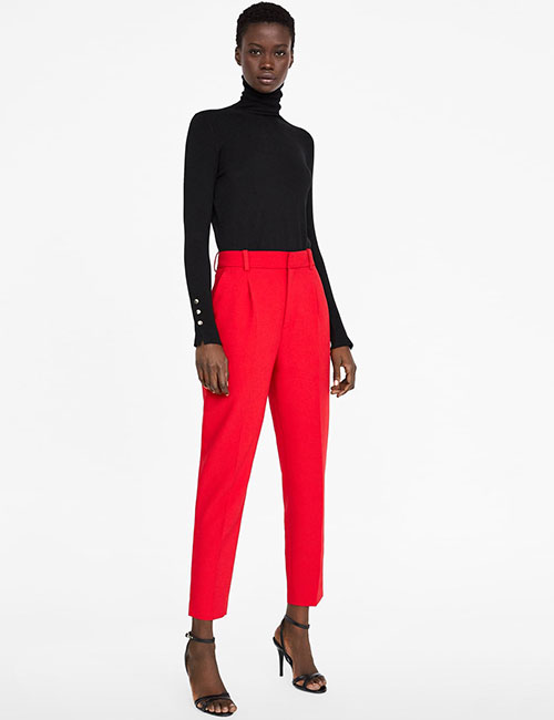 How to wear High waisted trousers  Red trousers outfit, Red pants outfit,  Clothes
