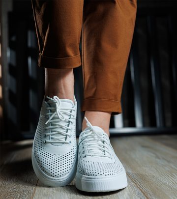 Woman Wearing 80s Sneakers