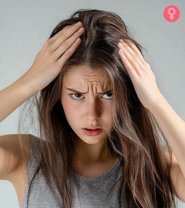 A Women With Symptoms Of Fleas In Hair