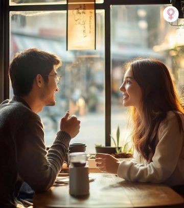 A couple talking with each other