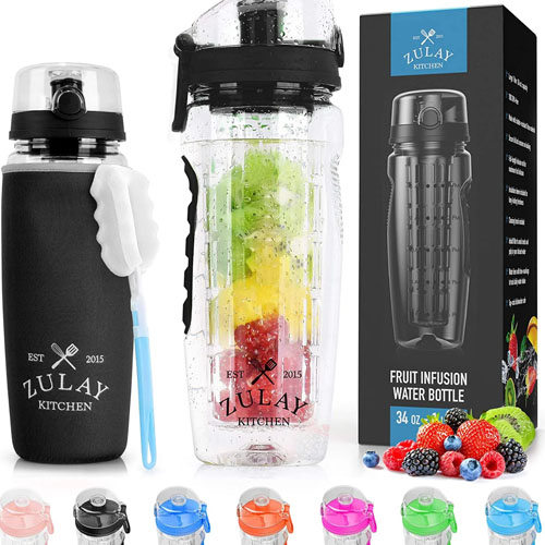 Flavorfuze Pod Fruit Infuser Insert With Two Lids, Compatible With Hydro  Flask, Iron Flask, Takeya, Similar Wide Mouth Bottles white 