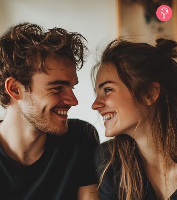 A couple playing with some flour