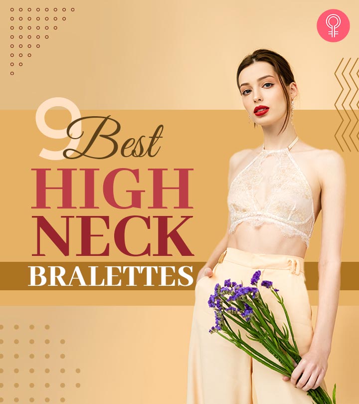 High Neck Alencon Lace Bralette for Women Back Strap Yoga Dress