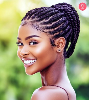 Women with a ghana braids hairstyle