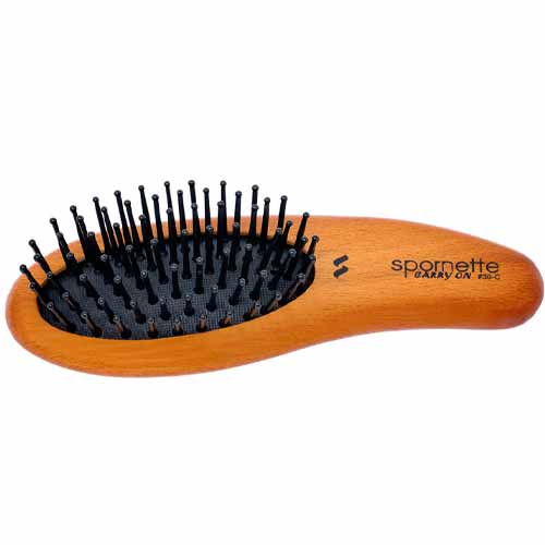 GranNaturals Detangling Wooden Bristle Hair Brush - Small, Travel Size