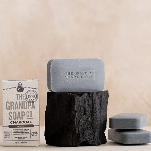 Grandpa Soap Bar Soap, Face & Body, Detoxify, Charcoal - 4.25 oz