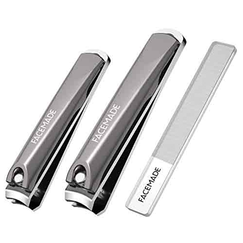 GLAMFIELDS Nail Clipper with Catcher, No Splash Fingernail Toenail Clipper  Stainless Steel Nail Cutter Nail Trimmer for Men and Women, Packed with