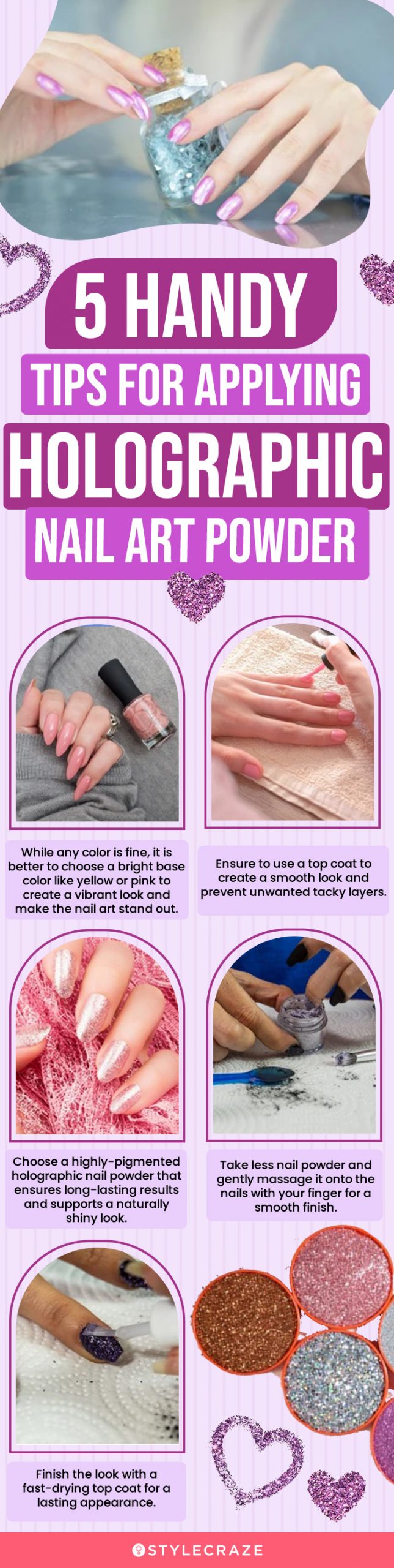 PrettyDiva Rose Gold Chrome Nail Powder - Rose Pink Chrome Nail