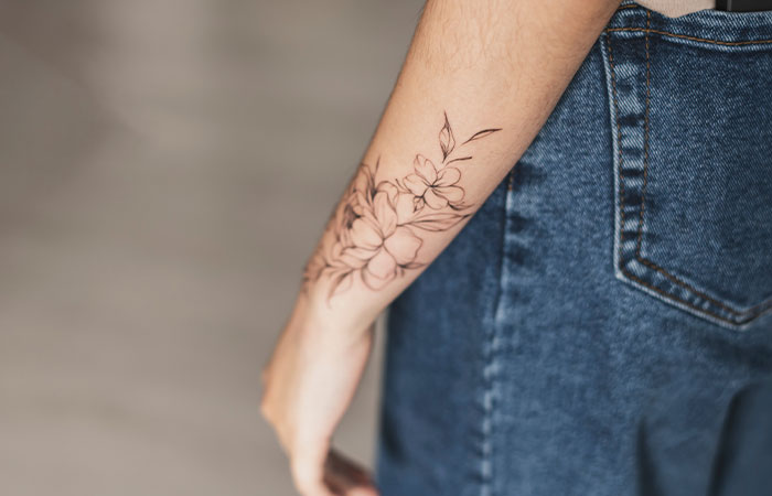 Wildflower Temporary Tattoo Set of 2 Hand Drawn Fine Line Tattoos, 3 - Etsy