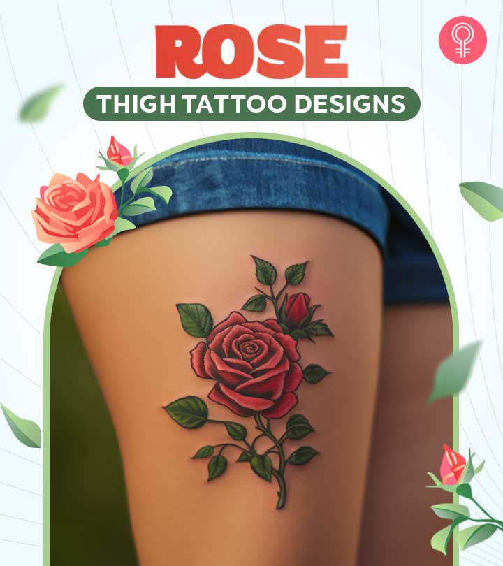 30 Sexy & Beautiful Rose Thigh Tattoos in 2024