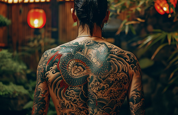 Tattoo uploaded by Tattoodo • Back tattoo by Vale Lovette #ValeLovette  #torsotattoos #torso #bigtattoo #bigtattoos #bodysuit #neotraditional # japanese #cherryblossoms #backpiece #back #pagoda #color • Tattoodo