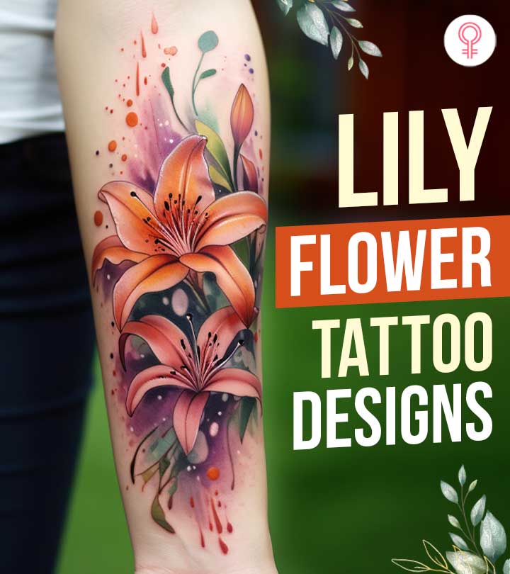 Lily Tattoo With A Butterfly Over Leg | Lily tattoo, Flower leg tattoos, Lily  tattoo meaning