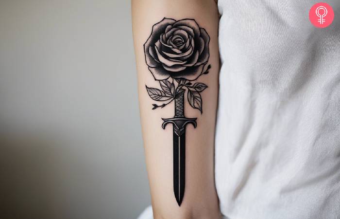 8 Best Rose And Dagger Tattoos And Their Meanings