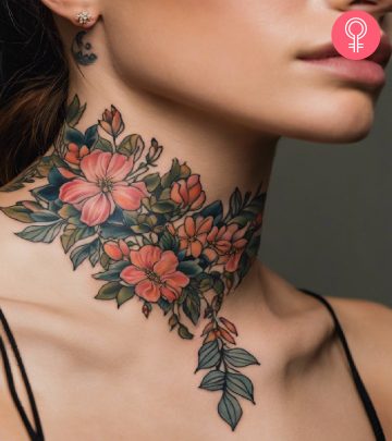 8 Intriguing Neck Tattoo Designs For Women
