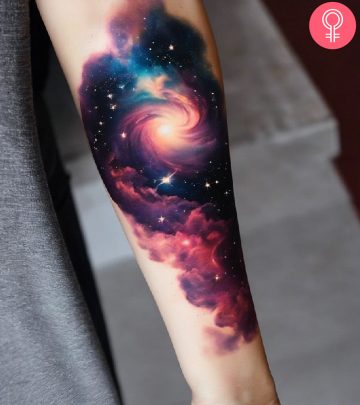 Aesthetic galaxy tattoo on the arm