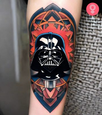 Darth Vader tattoo on the forearm