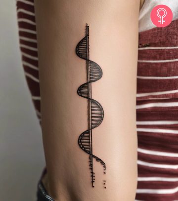 Woman with a DNA tattoo on her arm
