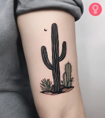 Desert cactuses on the upper arm