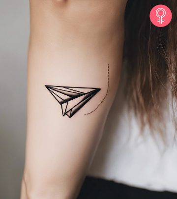 Air tattoo design on the forearm of a woman