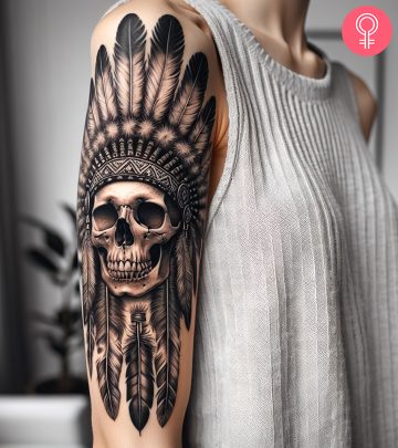 A Comanche tattoo on the arm