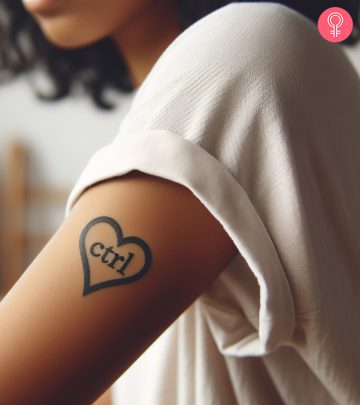 A ctrl tattoo on the arm